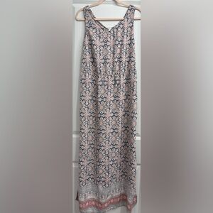 Loveappella Paisley Knit Maxi Dress - Blue and Red